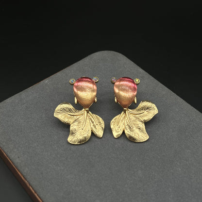 Goldfish Stud Earrings in Vintage Mallard Style | 18K Gold-Plated with 925 Silver Posts TT Design™