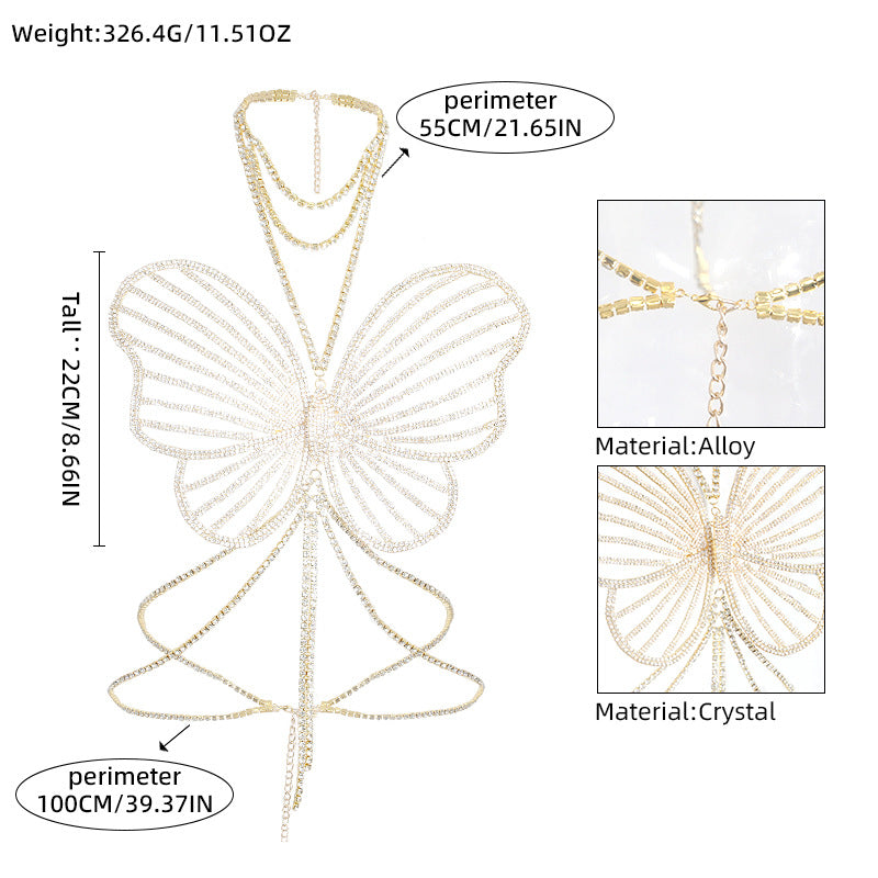 Luxury Rhinestone Butterfly Body Chain