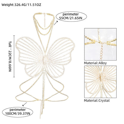 Luxury Rhinestone Butterfly Body Chain