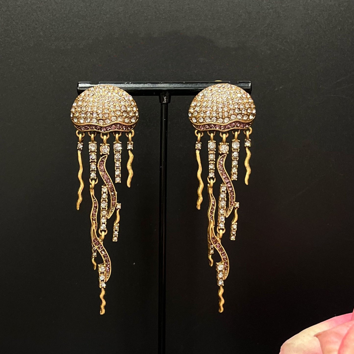 Luxurious Jellyfish-Inspired Earrings | Handcrafted Long Crystal Dangle Earrings TT Design™